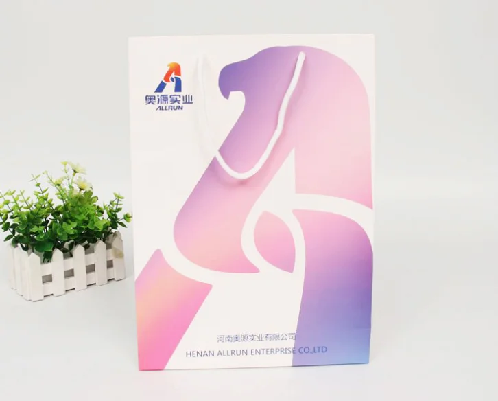 Wholesale Promotional Custom Full Printing UV Paper Bag For Shopping,Custom flat bottom kraft paper bag --DH2190