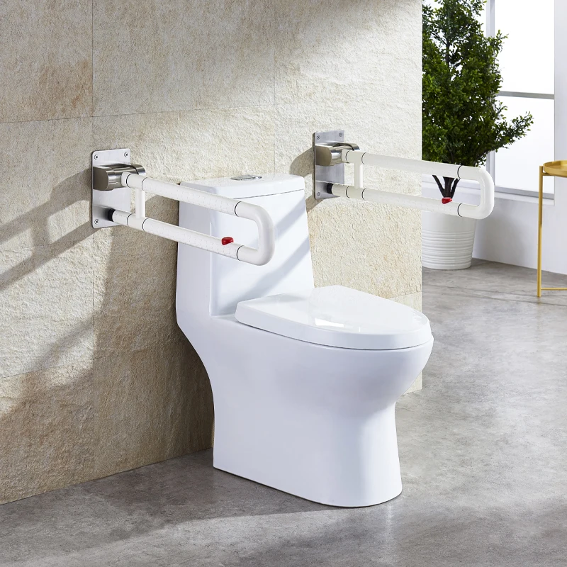 Nylon & stainless steel barrier-free bathroom drop arm lifting up grab bar