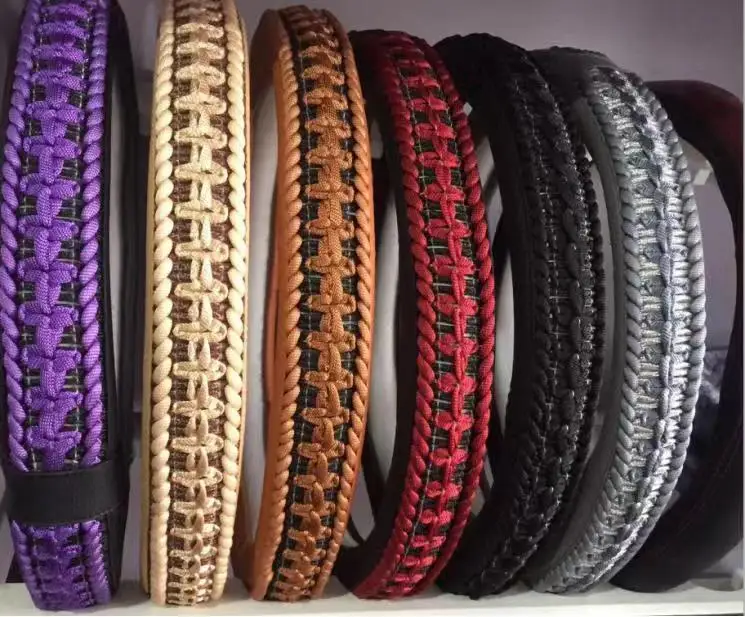 Competitive Price Leather Car Steering Wheel Cover With Polyester