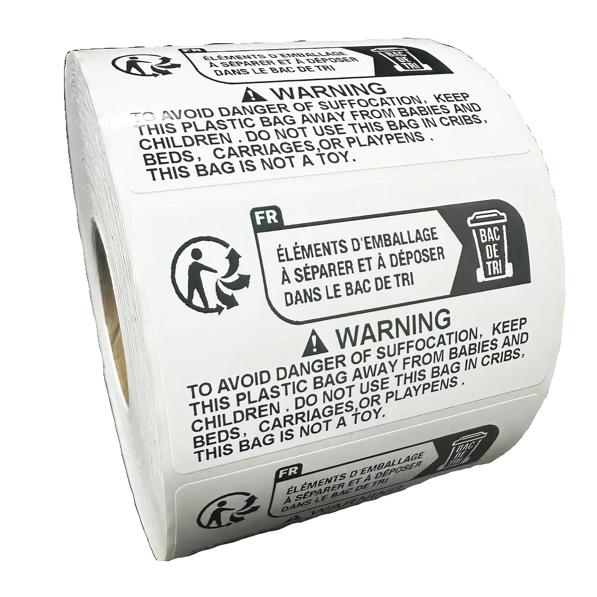 Self Adhesive Sticker Children Safety Choking Hazard Warning Suffocation Labels