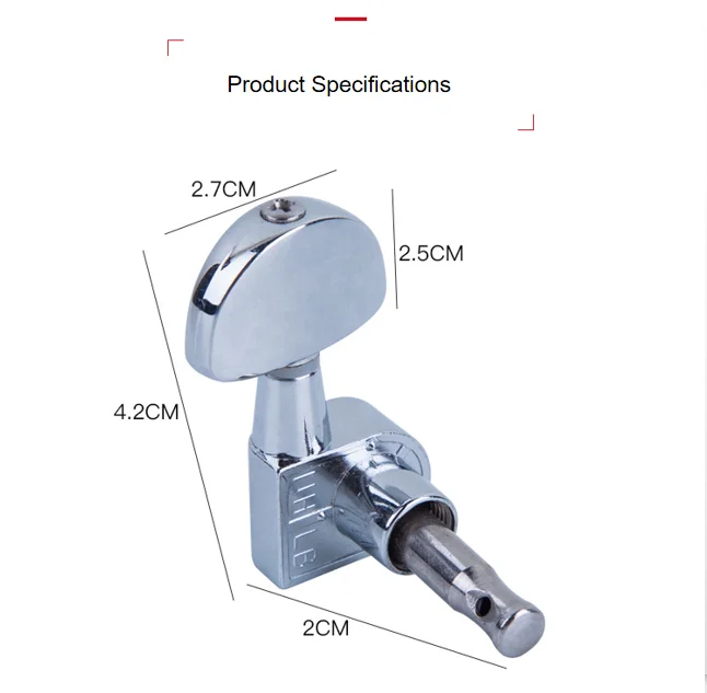 6 Pieces Guitar Parts 3 Left 3 Right Machine Heads Knobs Guitar String Tuning Pegs Machine Head Tuners for Electric or Acoustic
