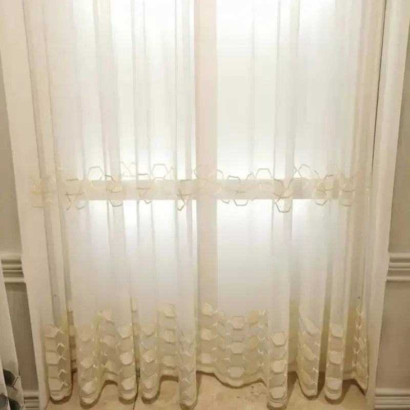 Wholesale New Embroidery Window Gauze,embroidered organza fabric sheer curtain