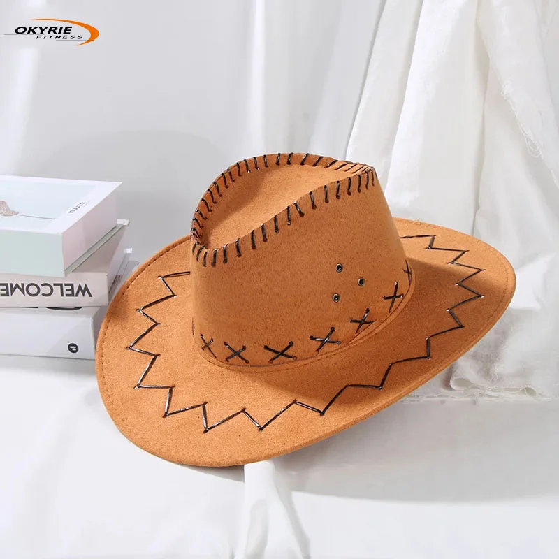 OKyRie Cowboy Paper Straw Hat Wholesale Cheap China Suede Pink Cowboy Hats