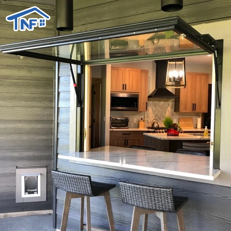 Aluminum vertical sliding bi-folding door push up fold up window and door vertical fold up windows for storefront