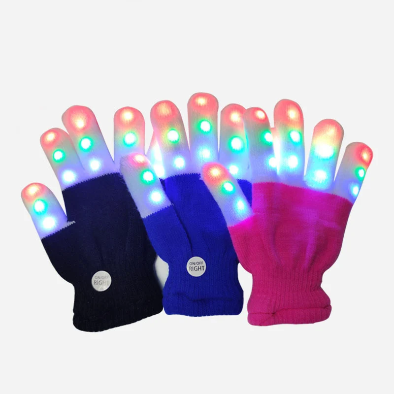 Light Up Mitten LED Finger Light Flashing Mitten for Kids Teens Boys Girls Cool Fun Toys Gift for Birthday Halloween Party