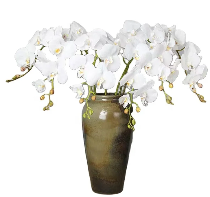 Lusiaflower high quality factory price artificial 3D single orchids artificial flowers 9 heads home holiday wedding decoration