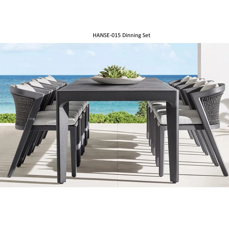 Garden Furniture 10 Seater Table and Chairs Outdoor Aluminum Dining Set Modern Outdoor Furniture