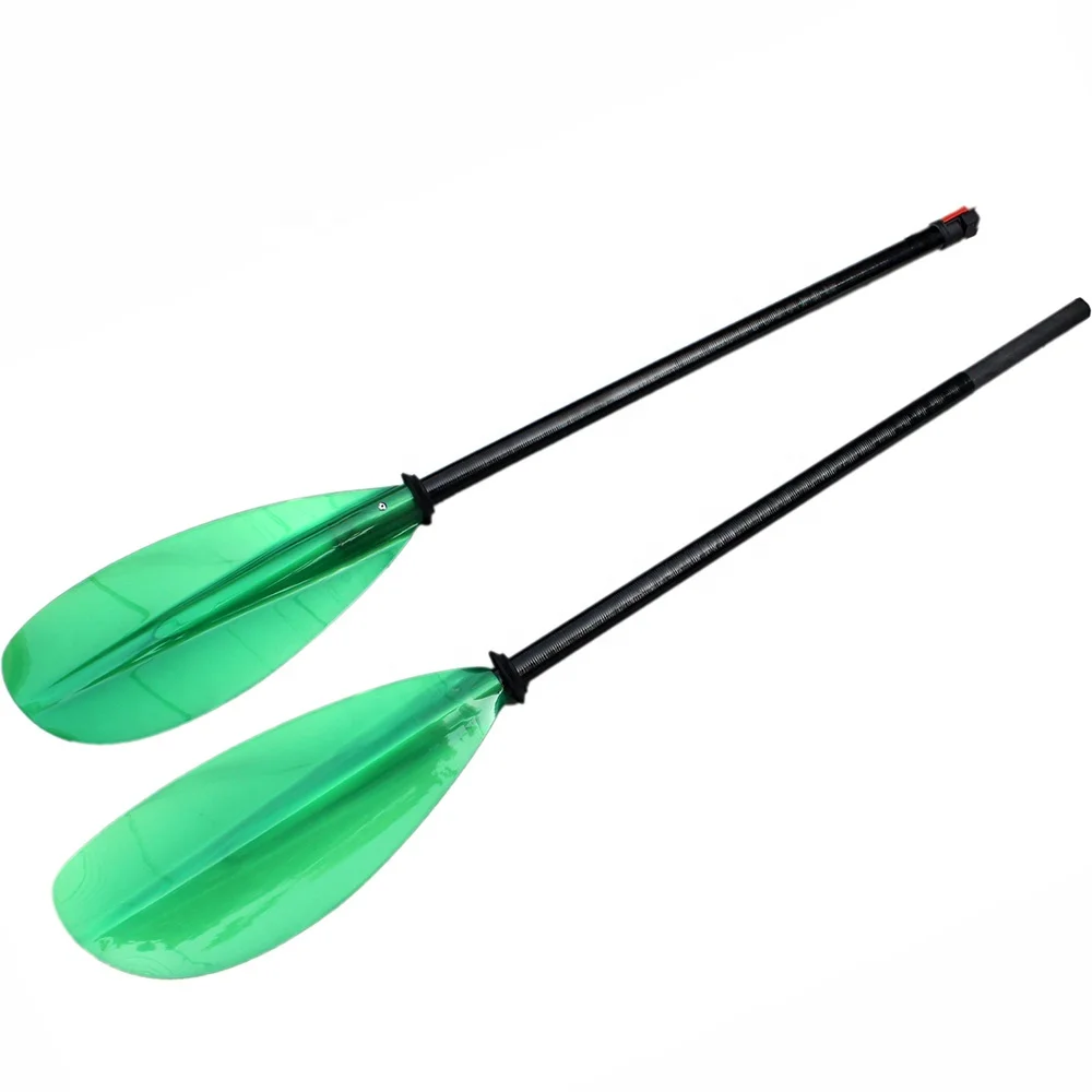 Lightweight Blue Transparent Fiberglass Paddle for Single Person Sea Touring Kayak Inflatable Boat Lake Drifting Outdoor Usage