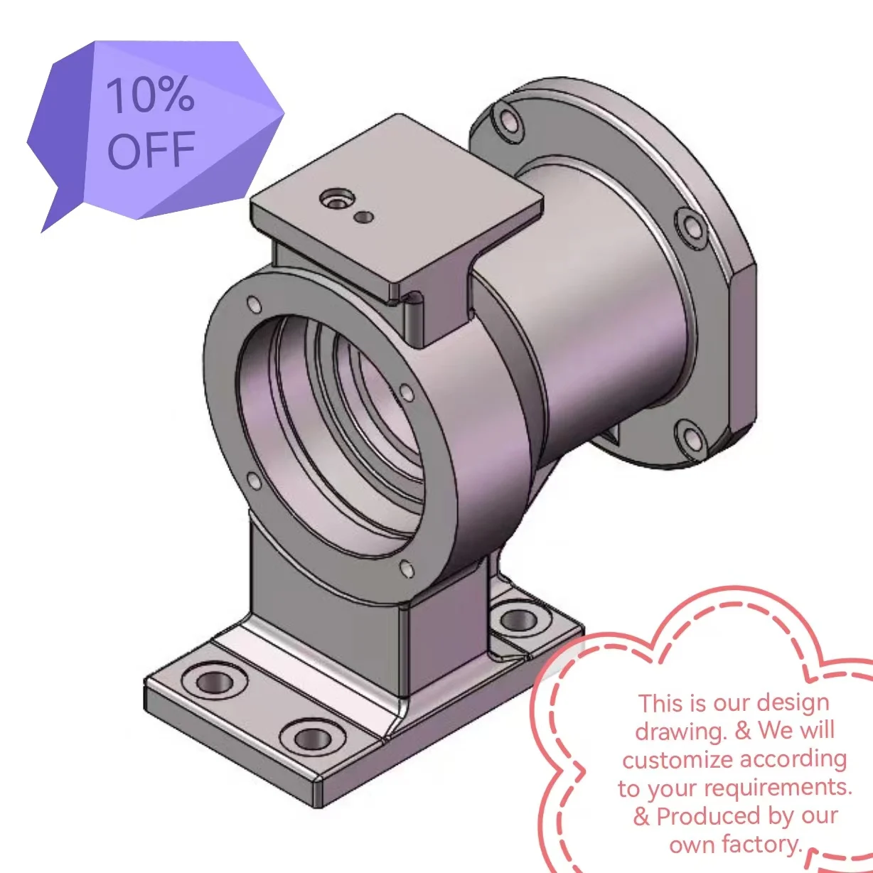 Custom Non-Standard Brass Bearing Housing CNC Machined for Dogs with Operating Side Application Stainless Steel & Metal Material