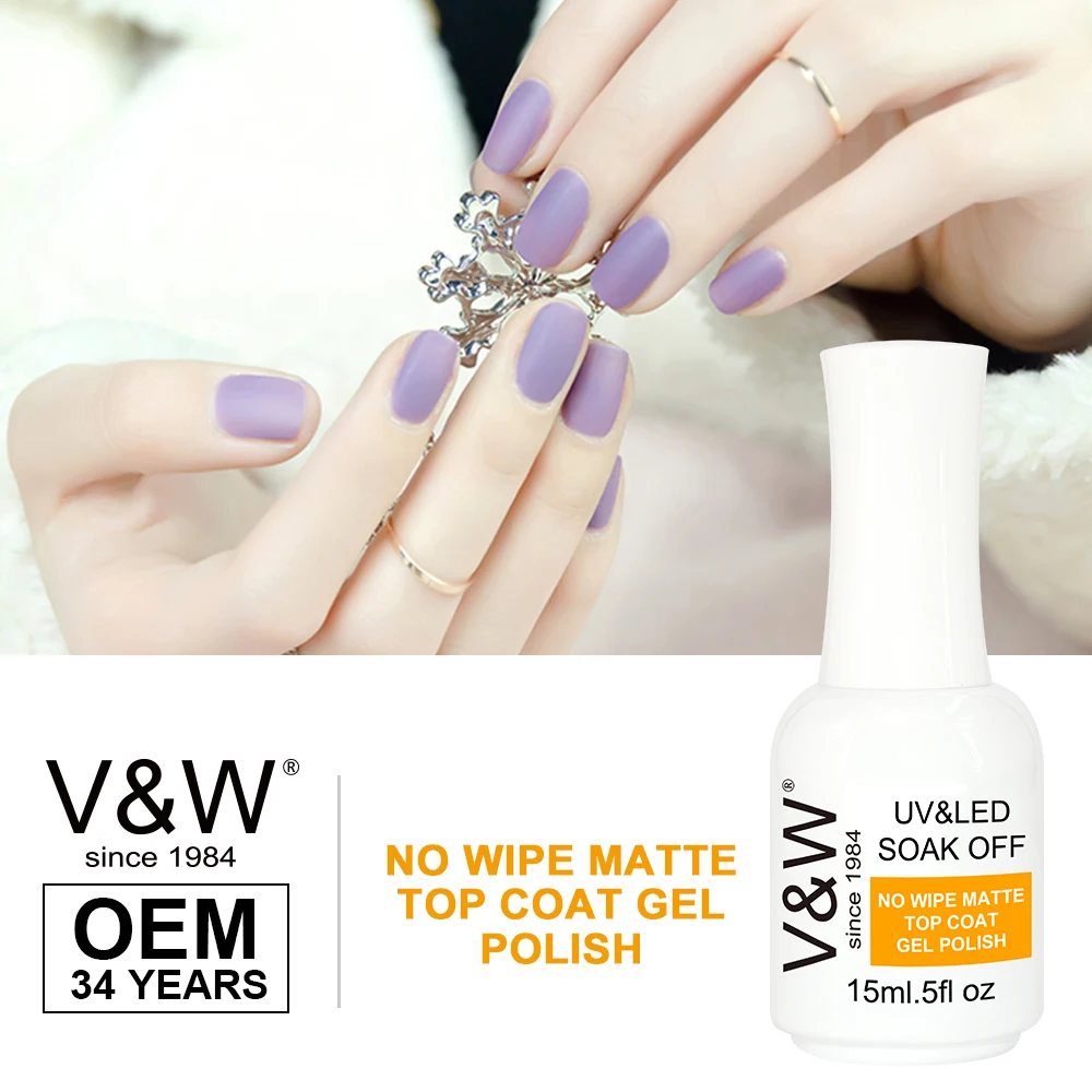 V&W OEM No Wipe Matte Top Coat Gel Polish
