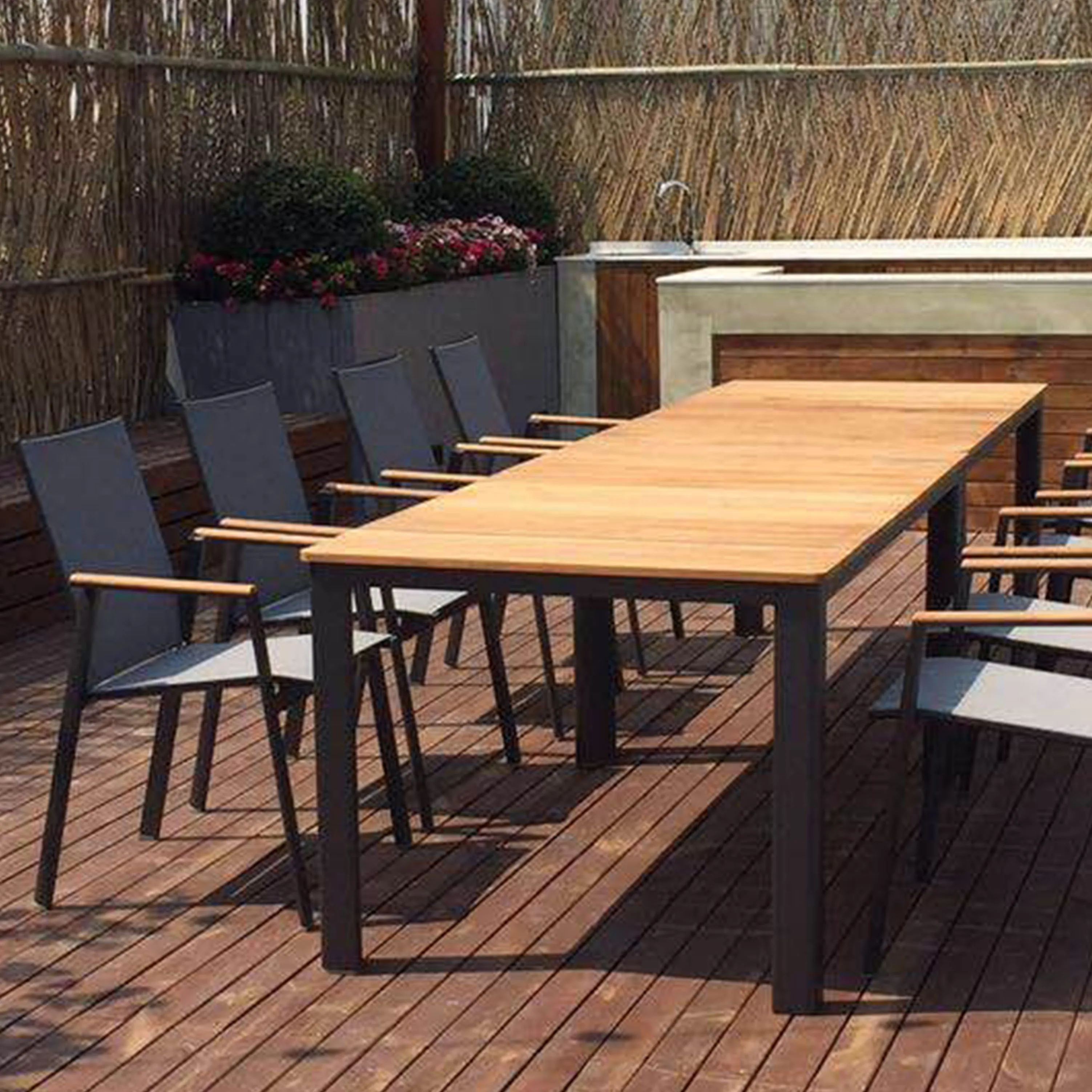 Good Quality Extension Garden Rectangle Table Outdoor Dinning Table Restaurant