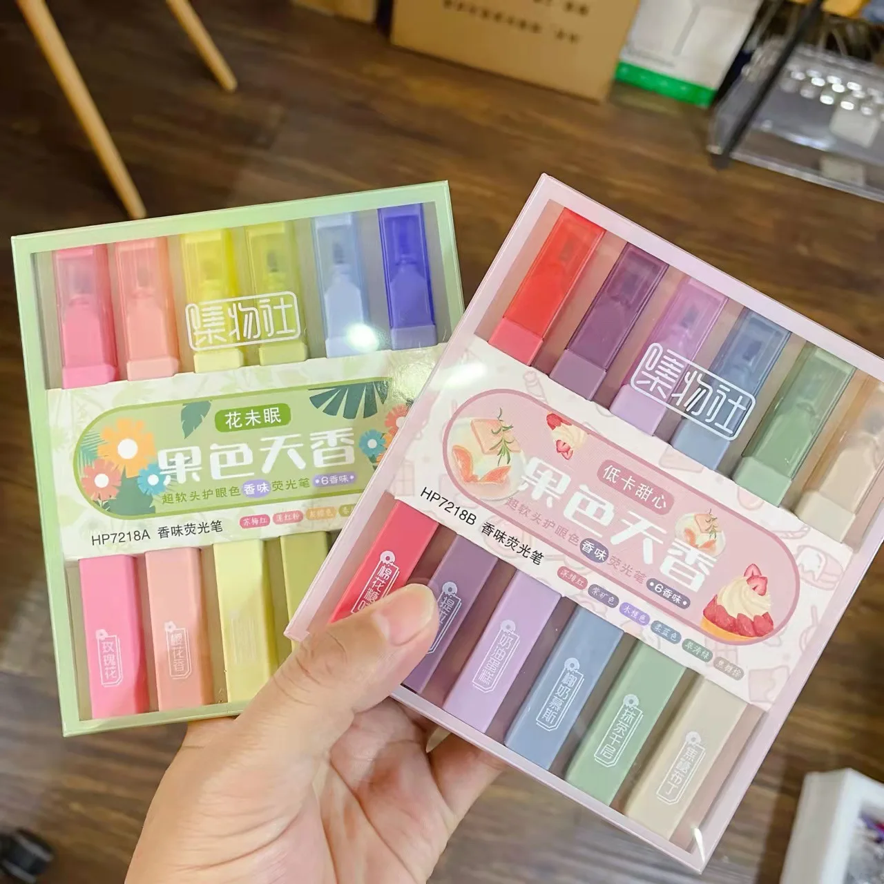 Suppliers Custom New Design Premium Fluorescent Rainbow Color Dual tip pastel Markers and Square Highlighters Pen