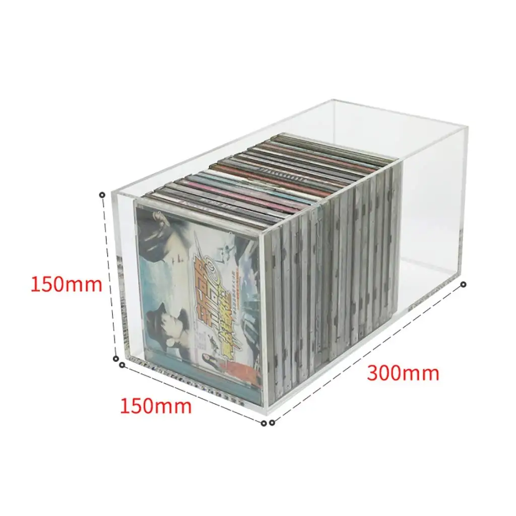 YAGELI transparent perspex compact disc cd dvd storage box clear acrylic storage boxes