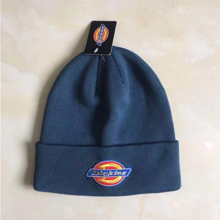 Customizable Embroidery Logo Bennie Woolen Cap Women Knitted Warm Winter Hats