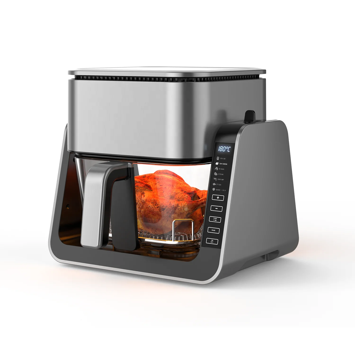 New high quality 1500 watt power electric digital air fryer custom flip cover smart air fryers