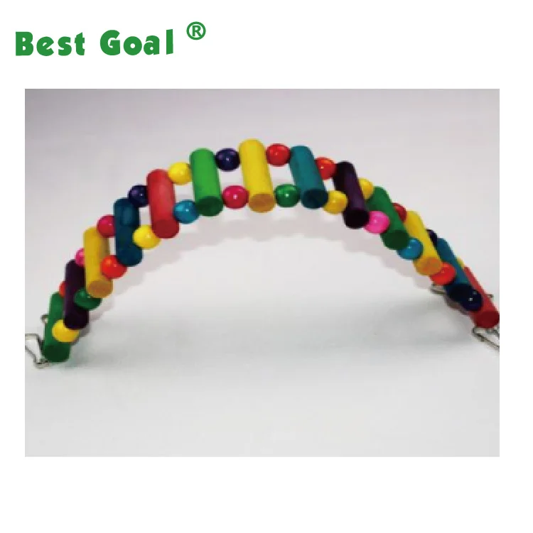 Bird Cage Accessories Decorative Flexible Cage Wooden Rainbow Toy Parakeet Birdcage Training