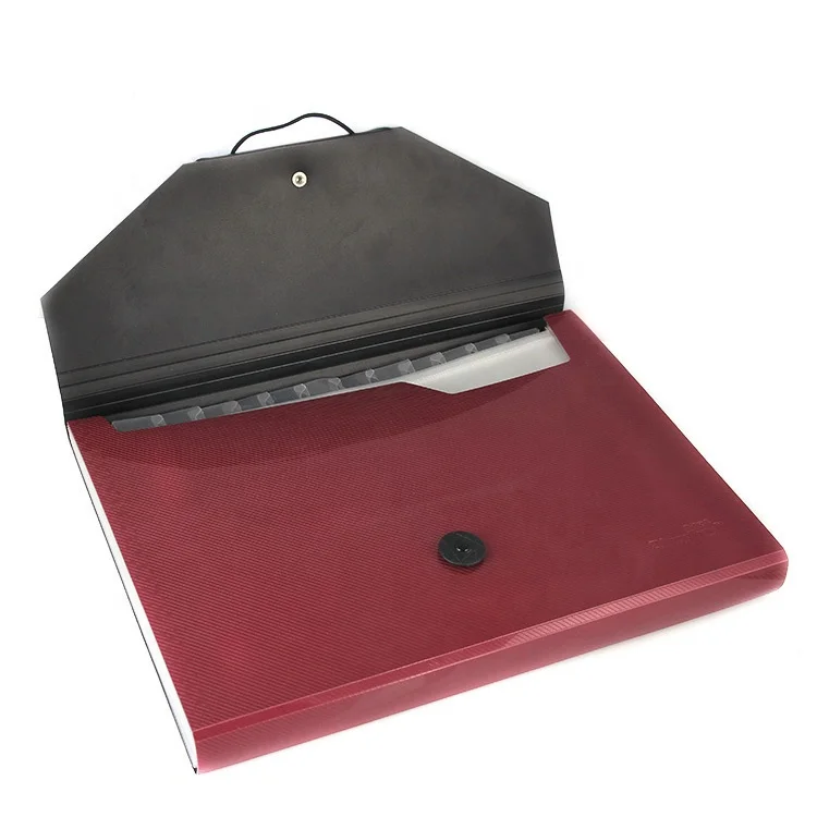 
Top Sale a4 size 13 pockets PP plastic document file folder 