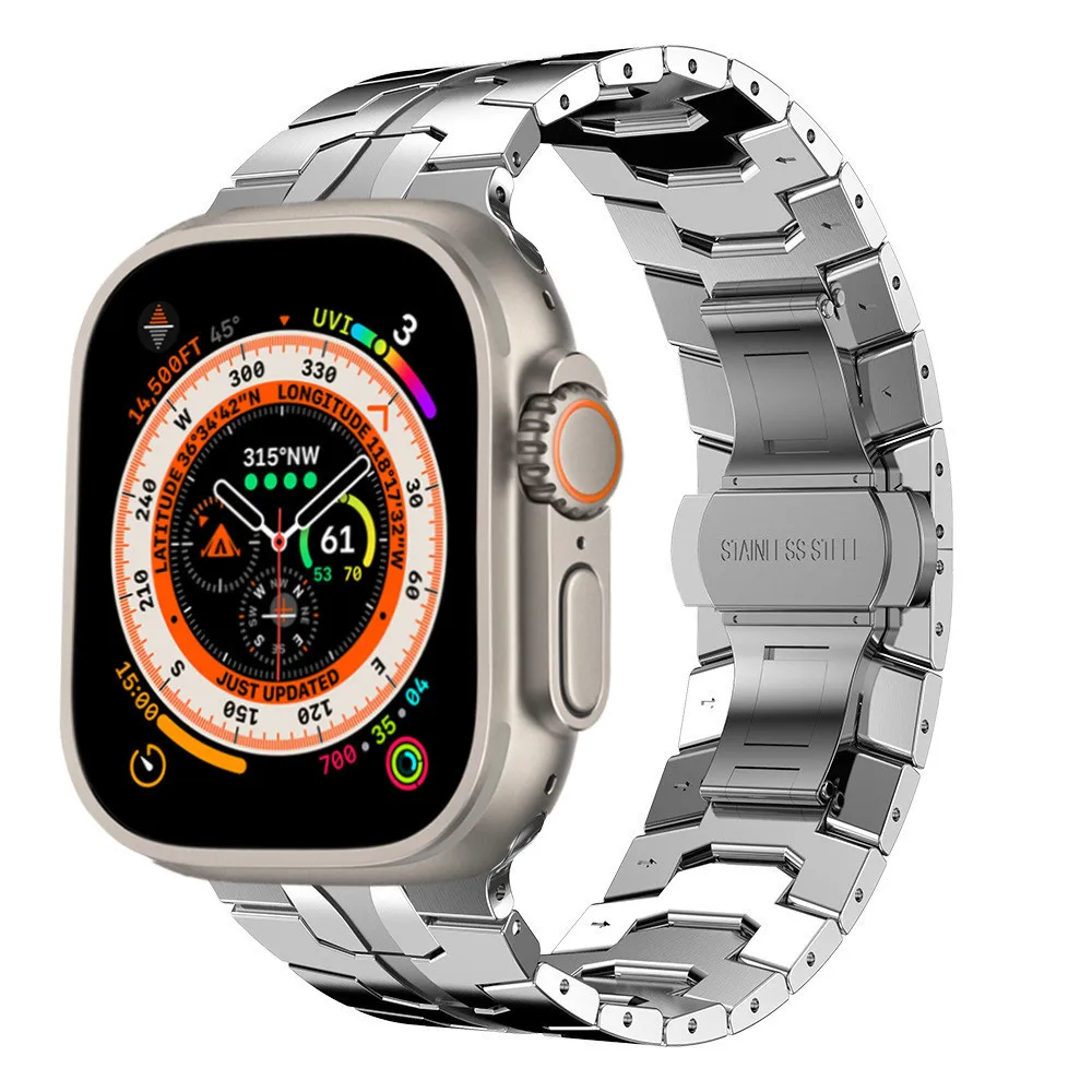 Suitable for Apple apple watch 8 ultra stainless steel strap iwatch Iron Man smart watch strap