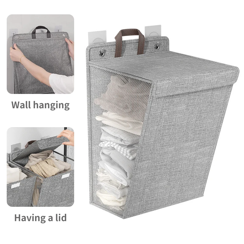 Foldable laundry basket Multifunction bathroom hanging laundry hamper for dirty clothes organizers storage basket