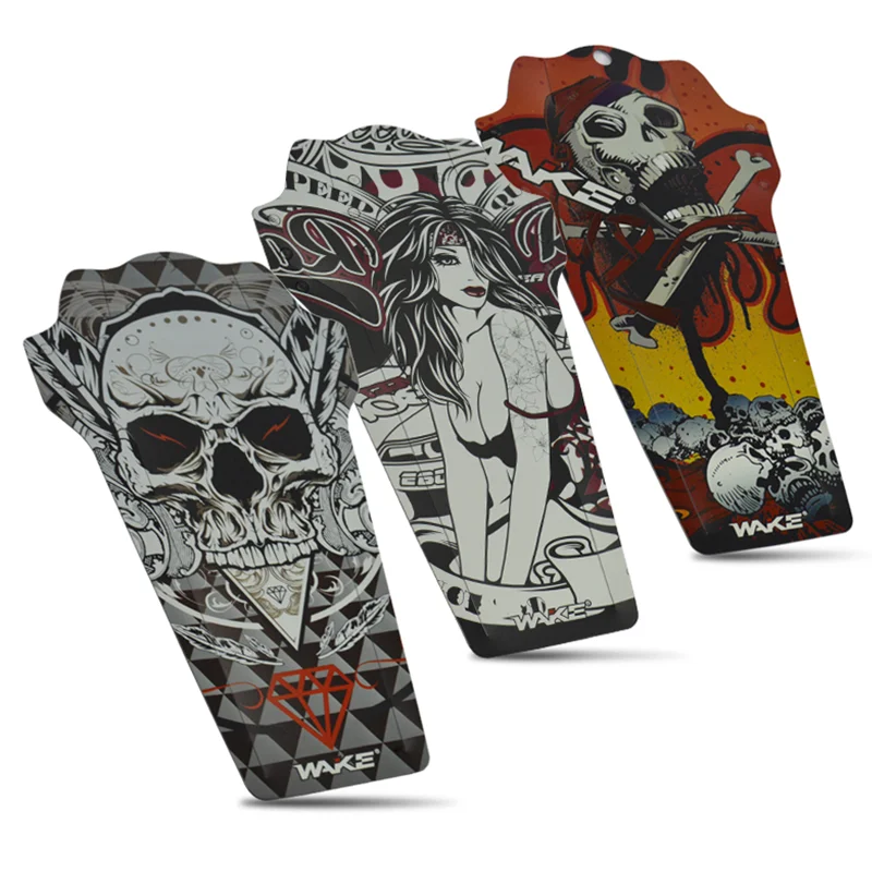 The new road bike fenders color printing ultra-thin foldable mudguard bicycle riding equipment WAKE mudguard