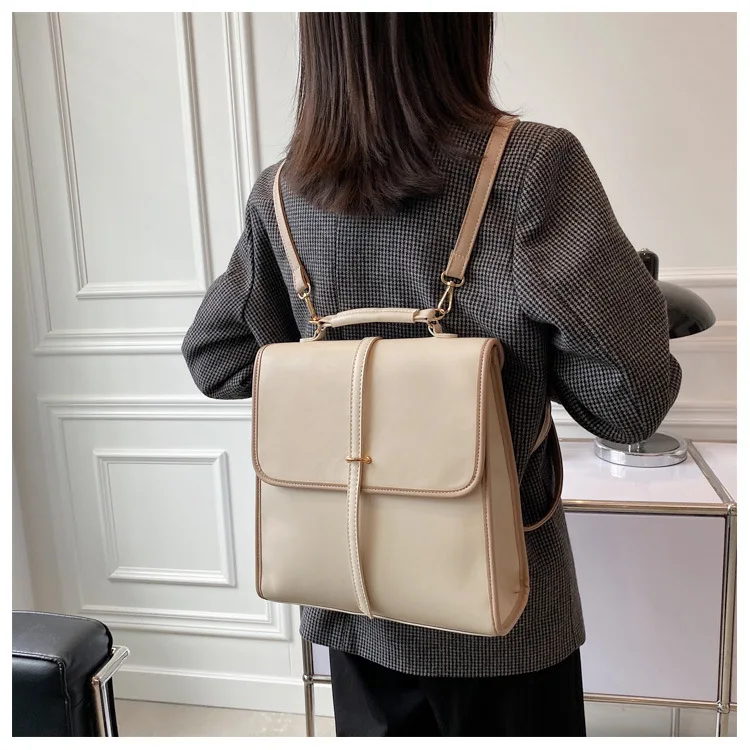 Retro backpacks female 2022 new fashion school bag for ladies shoulder bags fashion computer backpack leather woman wholesales