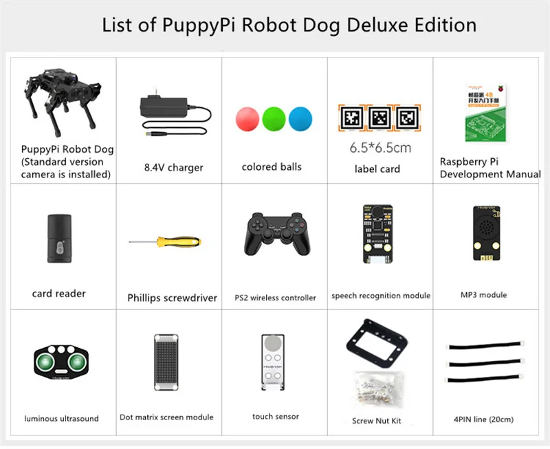 ROS robot quadruped robot dog PuppyPi bionic 4-legged intelligent programming AI visual recognition Raspberry Pi 4B