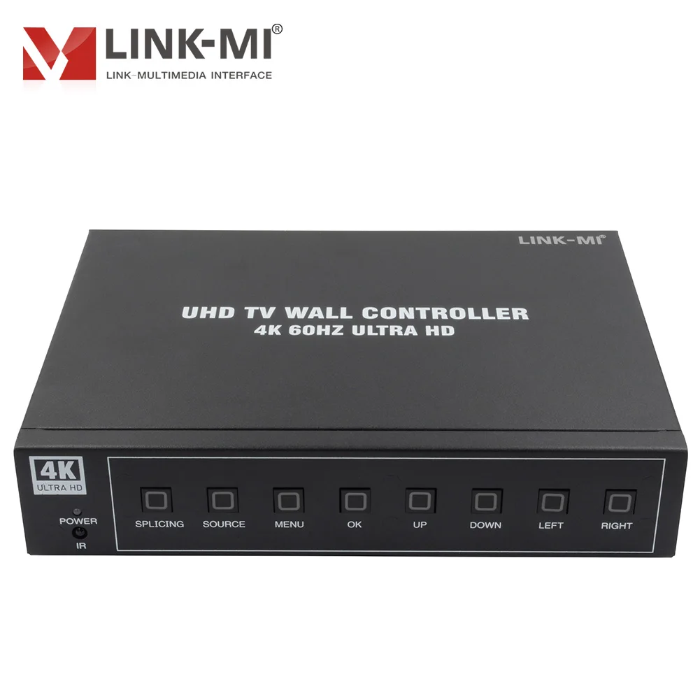 LINK-MI 4K 2x2 Video Wall Controller Support PIP 2x2 1x2 1x3 1x4 2x1 3x1 4x1 HDMI DP Multiple Inputs 4 Channels TV Wall