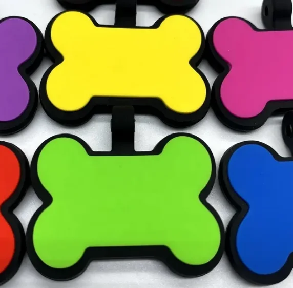 silicone tag dog tag bone shape