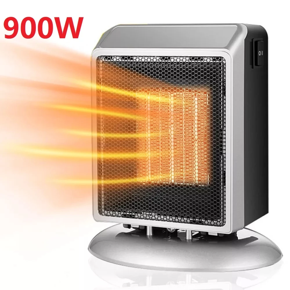 Mini Low Noise Portable Electric Fan Heater 400W/900W 2 Gears Office House Use ABS+PTC Ceramic Heating
