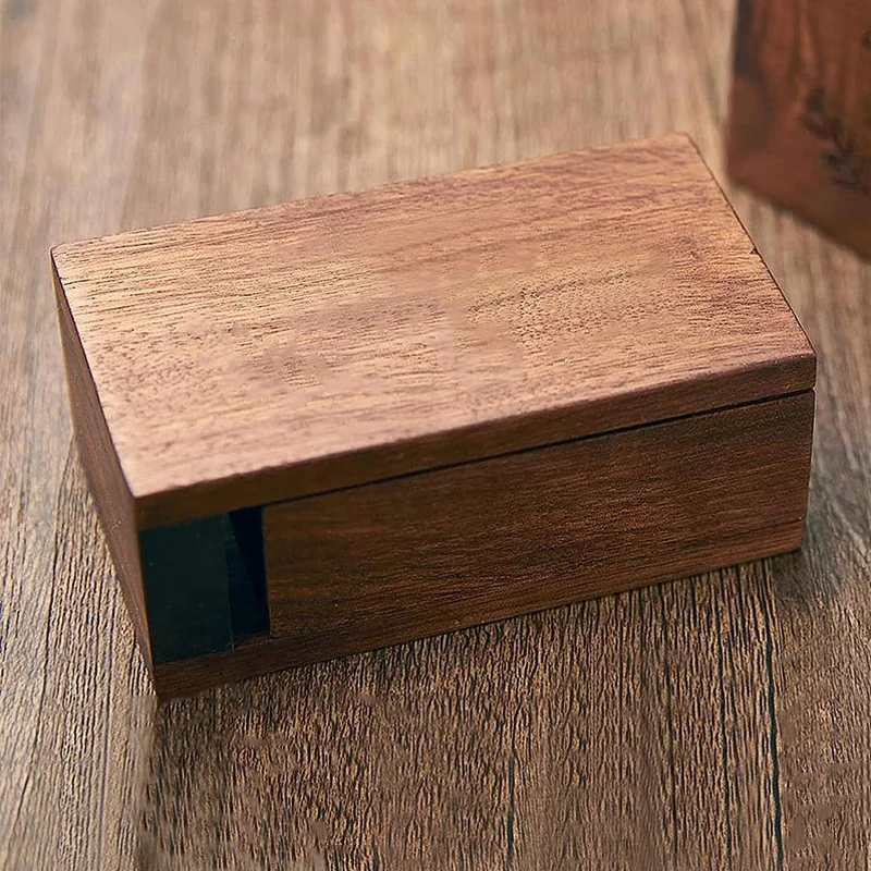 Wooden lunch box Bento box Solid wood sushi box Rectangular double-layer tableware