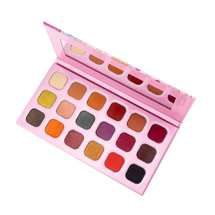 
18 Colors Long Lasting Bulk High Pigmented Eye Shadow Palettes Pink Eyeshadow Palette Private Label 