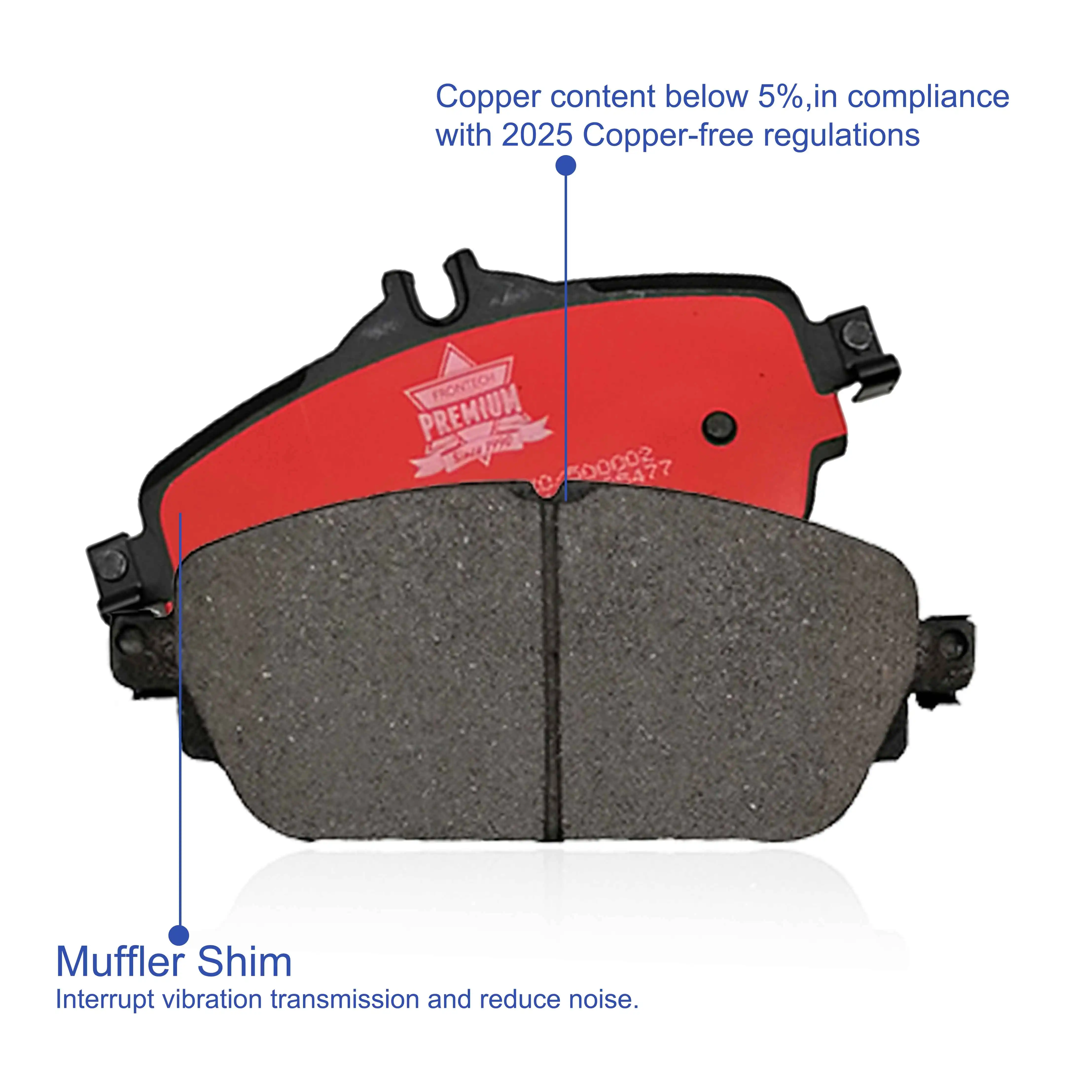 0446502220 Durable Toyota Compatible Ceramic Front Car Brake Pads Set with Fittings for Toyota HAICE Models