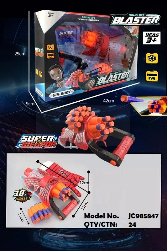 Spiderman Web Shooter Spider Gloves Man Web Shooter Toy for Kids with 18 suctorial bullet