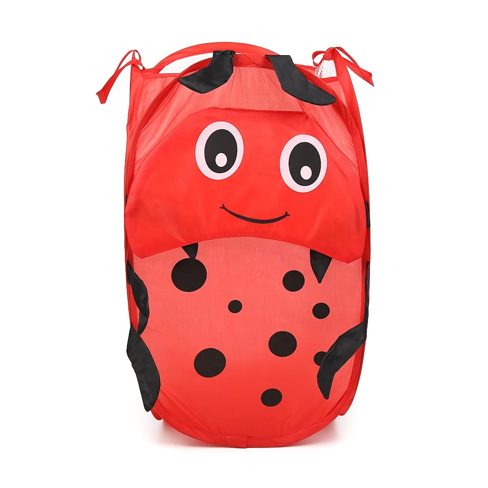 Hot Sale Polyester Collapsible pop up hamper laundry baskets Round Cartoon Laundry Hamper