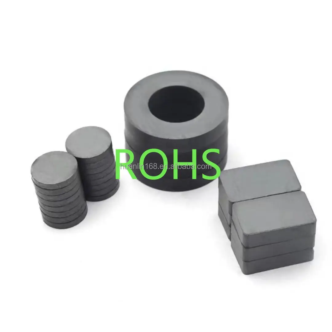 Free Sample Industrial Permanent Magnetic Material Ceramic Strong Core Round Disc Block Arc Ring Y30 Y35 Speaker Ferrite Magnets