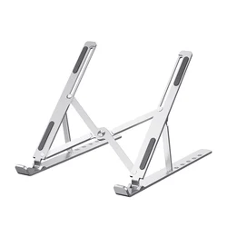 MC Wholesales gray aluminum portable foldable mini adjustable computer laptop stand notebook stand