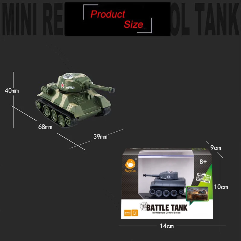 2.4G rotating stunt car rechargeable small half-track remote control mini military tank toys