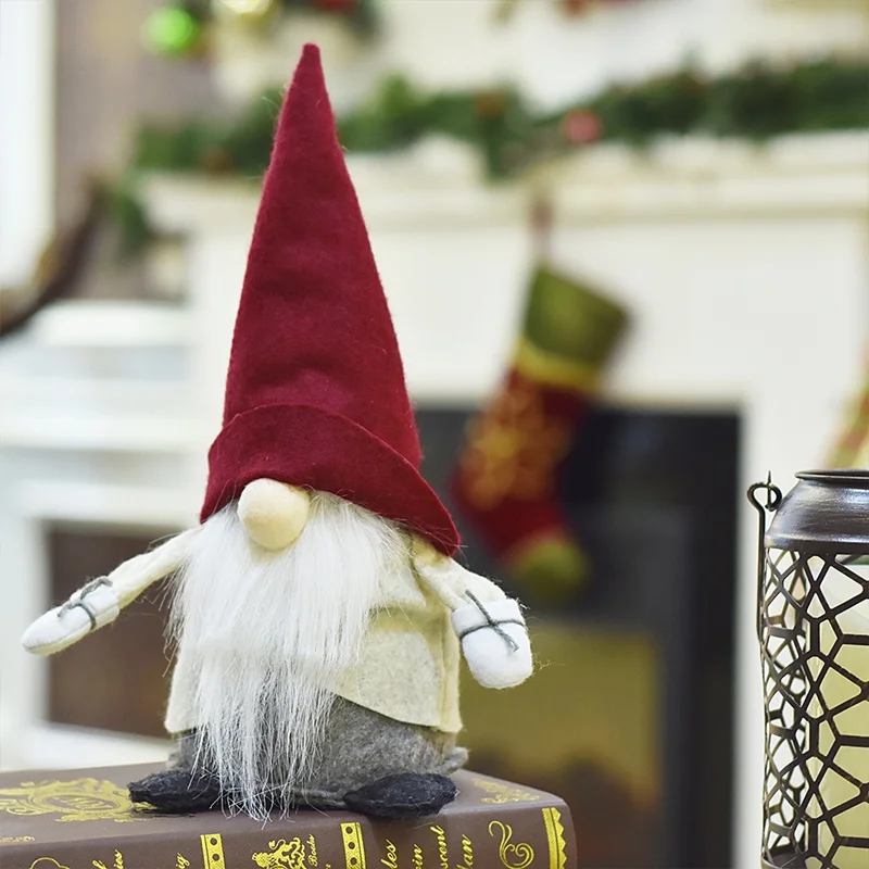 EAGLEGIFTS Wholesale lovely christmas fabric elf standing stuffed elves tabletop decoration