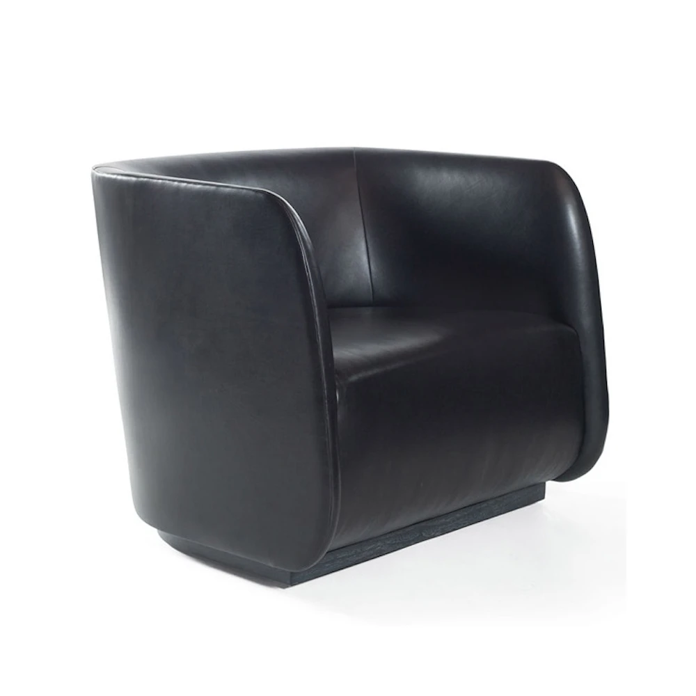 Modern Hotel Lobby Furniture Leisure Design One Seat Genuine Leather Sofa For Hotel