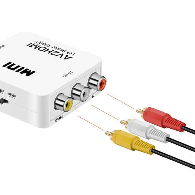 1080P 60Hz HD MI to AV RCA 3RCA CVBs композитный видео аудио конвертер адаптер Mini HDMI2AV