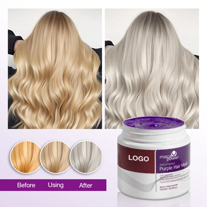 Purple Shampoo for Blonde Hair Neutralizes Brassy Remove Yellow Tones Silver Shampoo Deep Conditioning Repair Purple Hair Mask