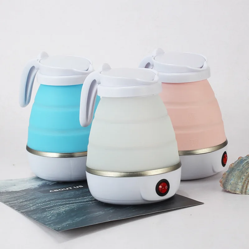 Travel Multifunction Foldable 0.6l Collapsible Portable Mini Silicone Electric Folding Kettle