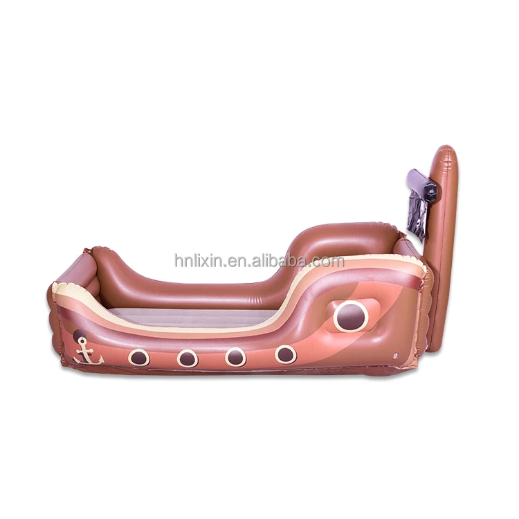 Factory Supply Inflatable Viking Ship with flocking air bed for Private Halloween Birthday Party Decorations pirate ship float