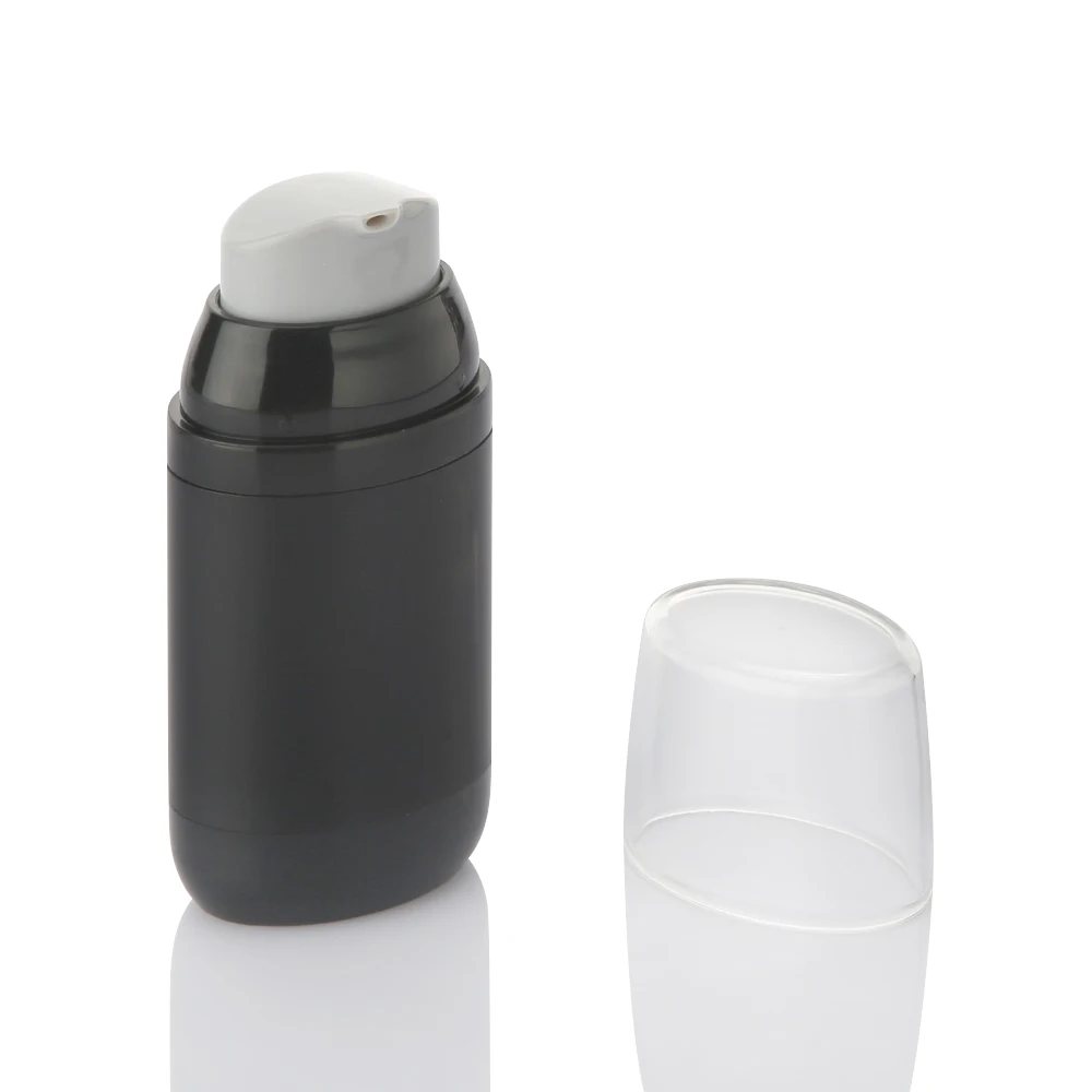 Hot Selling acrylic empty 35ml 45ml cosmetic black airless bottle BB sunshine Cream bottle with pump useful lotion