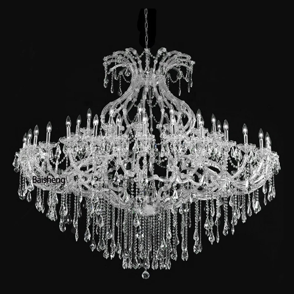 
49 lights arms crystal glass chandelier for home decoration foyer living room hotel restaurant store mall cristal lustres 