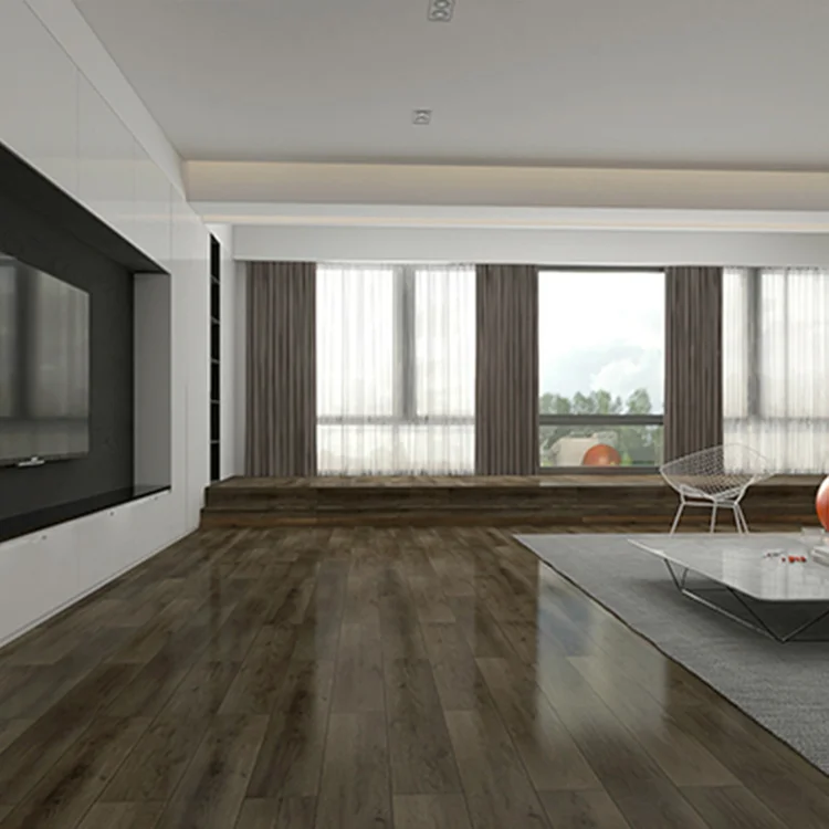 Indoor Simple Color Waterproof Adhesive Linoleum Vinyl Wood Click PVC LVT Vinyl Flooring