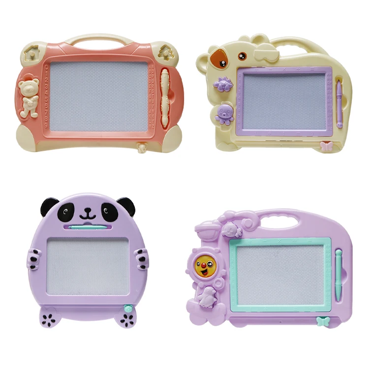 2024 Funny Learning Drawing Toys 2 Stamp Plastic Erasable Portable Magnetic Writing Board For Baby Kids