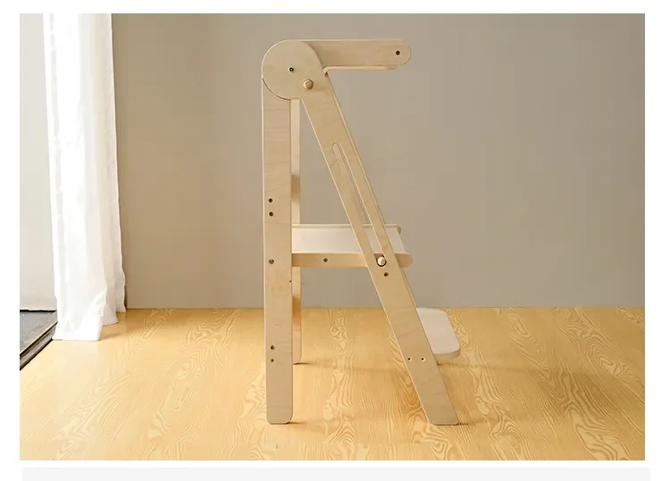 Wood Children Play Toddler Step Ladder Kitchen Cook Helper Learning Tower With building block drawing board