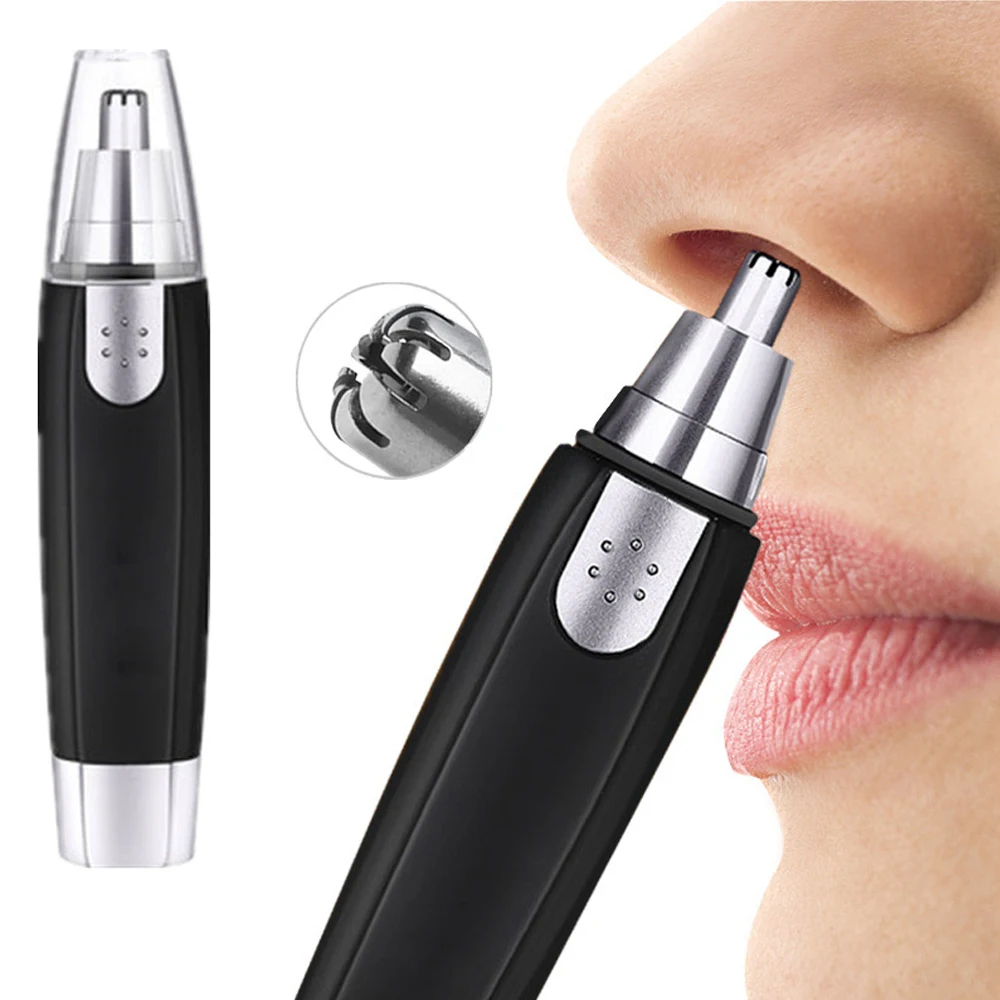 New Mens Womens Portable Electric Nose Hair Shaving Clipper Removal Shaver Black No Spray Nose Hair Trimmer