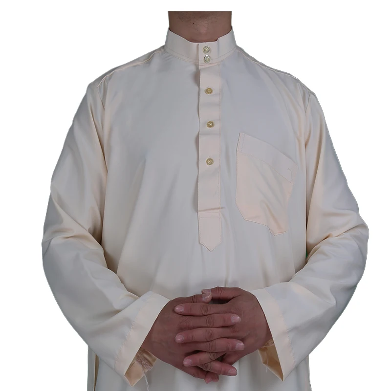 Hot sale Traditional Design Cotton Material Clear Pattern Qatar Style Muslim Men Traditional Jubba Thobe
